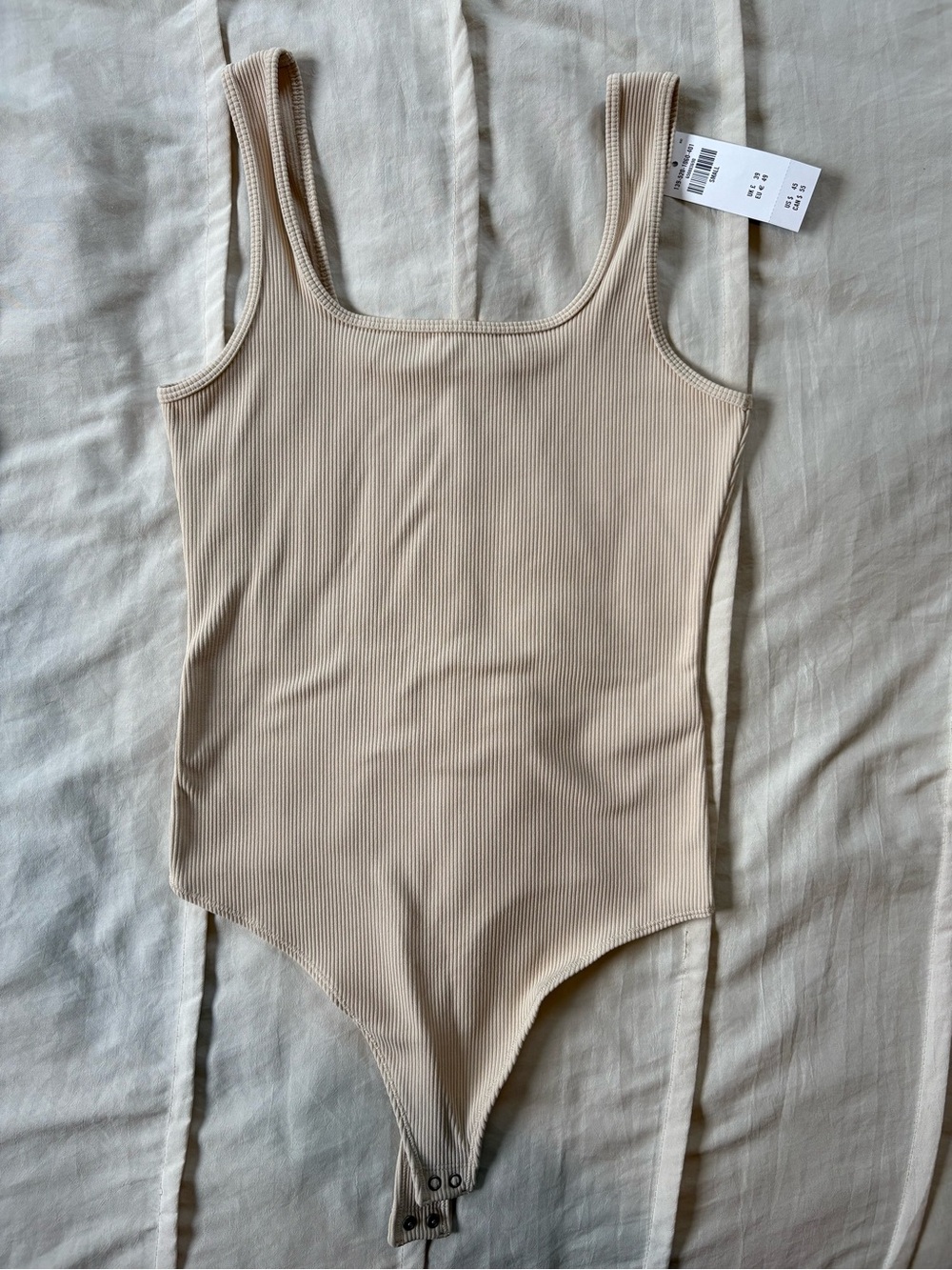Abercrombie & Fitch Soft AF Beige Ribbed Bodysuit